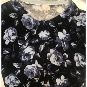 Black and Blue Floral Cardigan